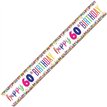 9ft CONFETTI 60TH BIRTHDAY FOIL BANNER