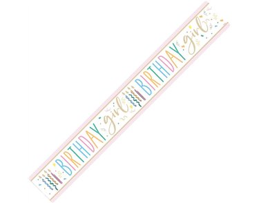 9ft HAPPY BIRTHDAY GIRL FOIL BANNER