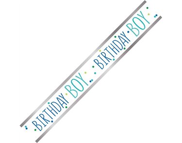 9ft HAPPY BIRTHDAY BOY FOIL BANNER