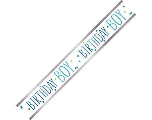 9ft HAPPY BIRTHDAY BOY FOIL BANNER