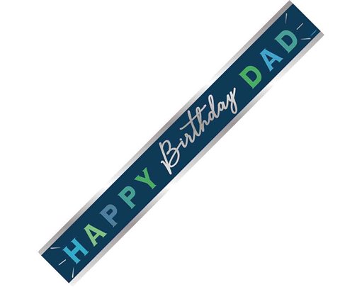 9ft HAPPY BIRTHDAY DAD FOIL BANNER