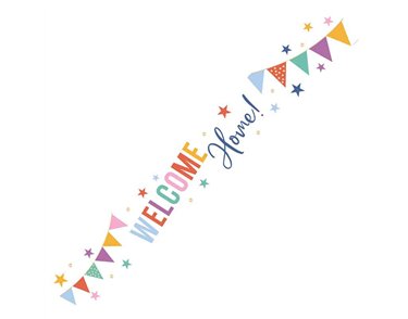 9ft WELCOME HOME FOIL BANNER