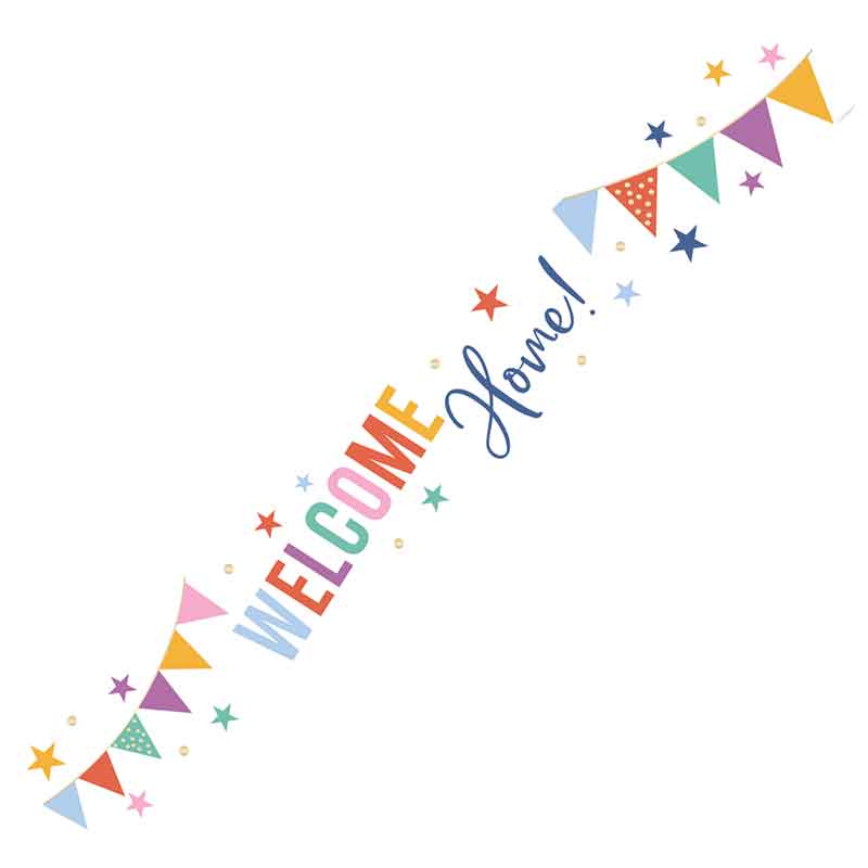 9ft WELCOME HOME FOIL BANNER