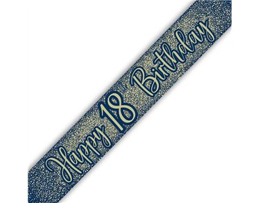 9ft 18TH BIRTHDAY NAVY AND GOLD BANNER