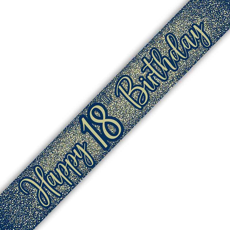 9ft 18TH BIRTHDAY NAVY AND GOLD BANNER