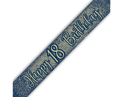 9ft 18TH BIRTHDAY NAVY AND GOLD BANNER