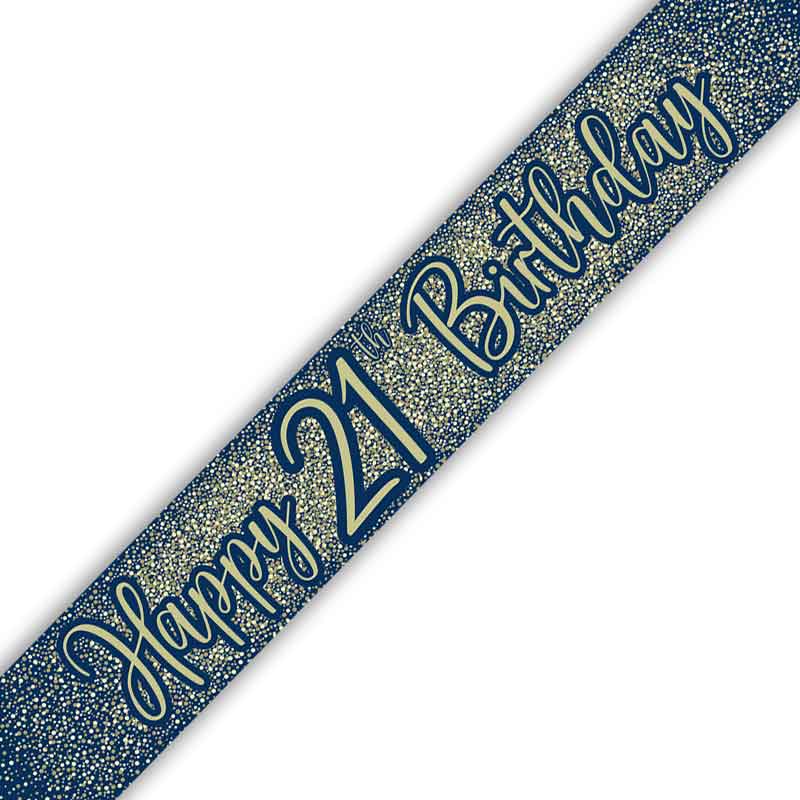 9ft 21ST BIRTHDAY NAVY AND GOLD BANNER