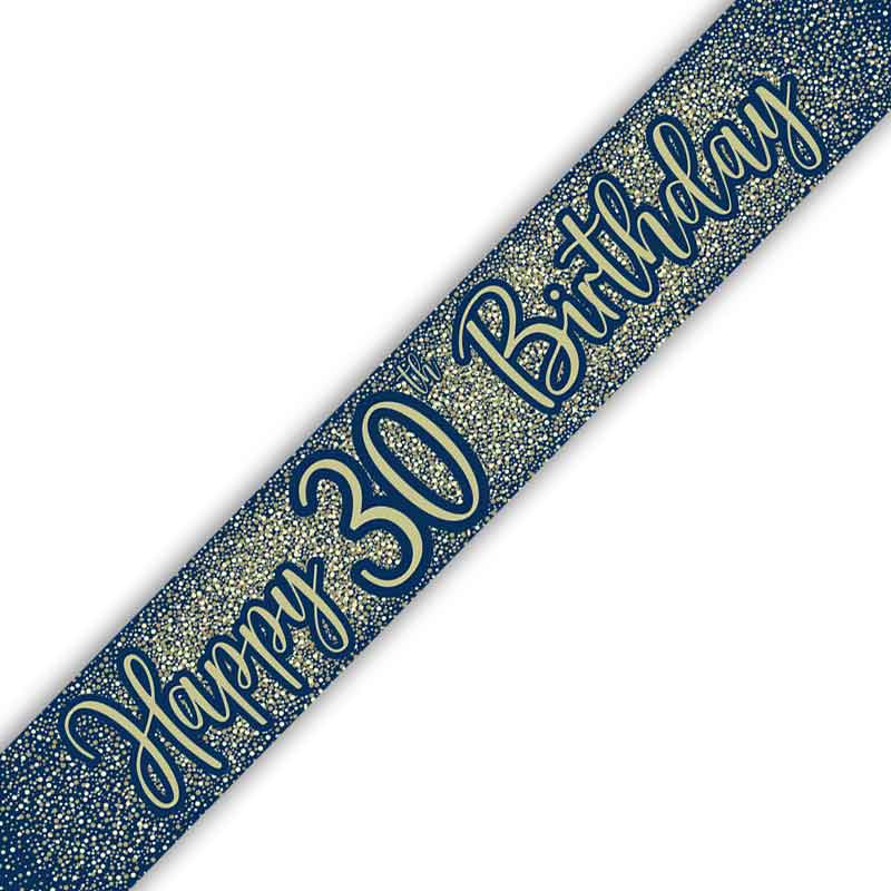 9ft 30TH BIRTHDAY NAVY AND GOLD BANNER
