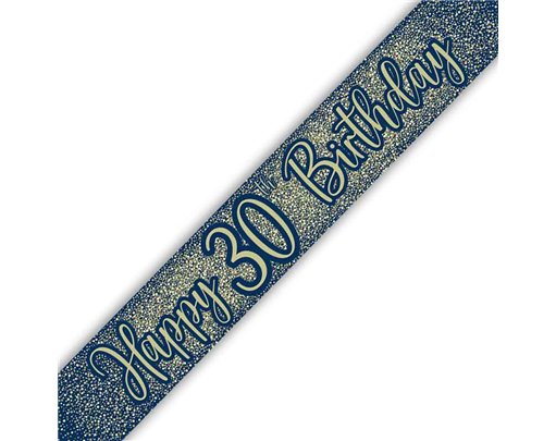 9ft 30TH BIRTHDAY NAVY AND GOLD BANNER