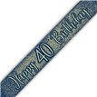 9ft 40TH BIRTHDAY NAVY AND GOLD BANNER
