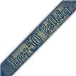 9ft 50TH BIRTHDAY NAVY AND GOLD BANNER