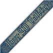 9ft 90TH BIRTHDAY NAVY AND GOLD BANNER