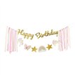 UNICORNS HAPPY BIRTHDAY BANNER WITH RIBBONS