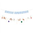 HAPPY BIRTHDAY DOGS BANNER WITH RIBBONS