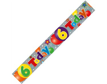 9FT 6TH BIRTHDAY HOLOGRAPHIC BANNER