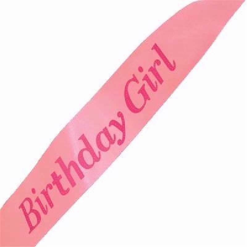 PINK BIRTHDAY GIRL SASH