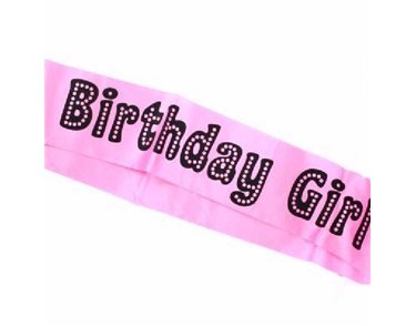 PINK BIRTHDAY GIRL SASH