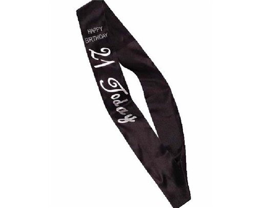 BLACK SATIN 21 TODAY SASH