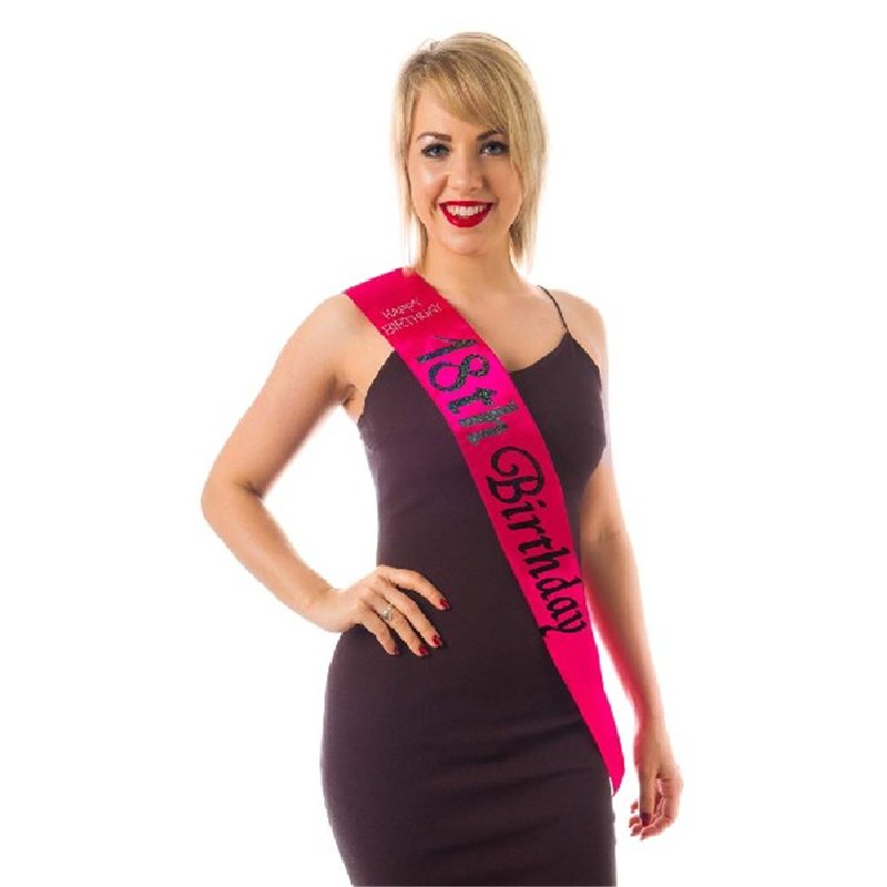 HOT PINK 18TH BIRTHDAY SASH