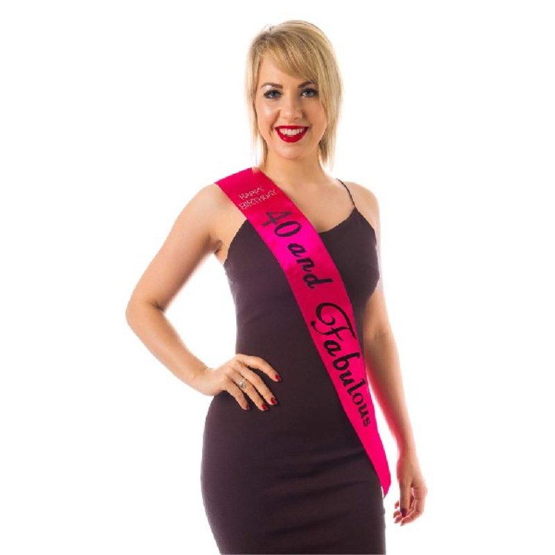 PINK DIAMANTE 40 AND FABULOUS SASH