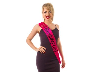 PINK DIAMANTE BIRTHDAY GIRL SASH