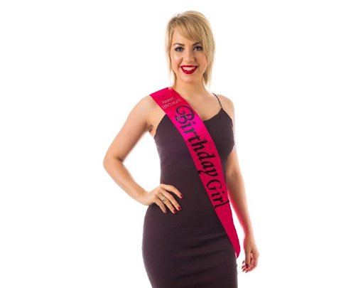 PINK DIAMANTE BIRTHDAY GIRL SASH