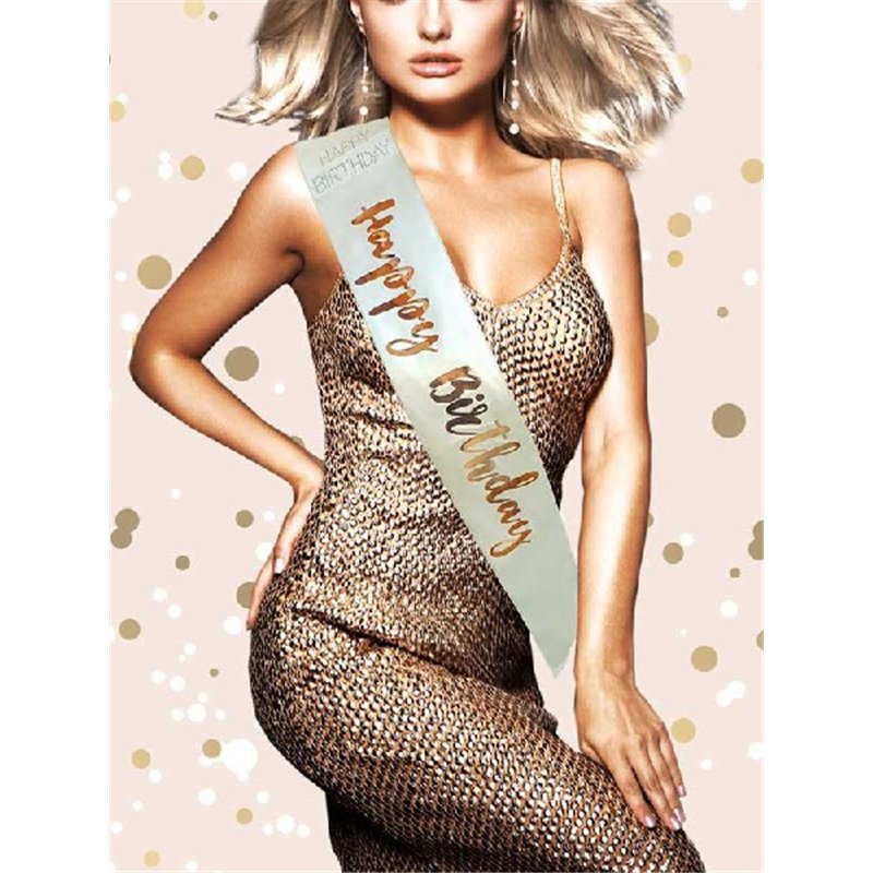 ROSE GOLD HAPPY BIRTHDAY SASH