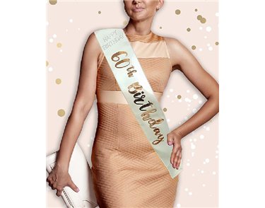 ROSE GOLD 60TH BIRTHDAY SASH