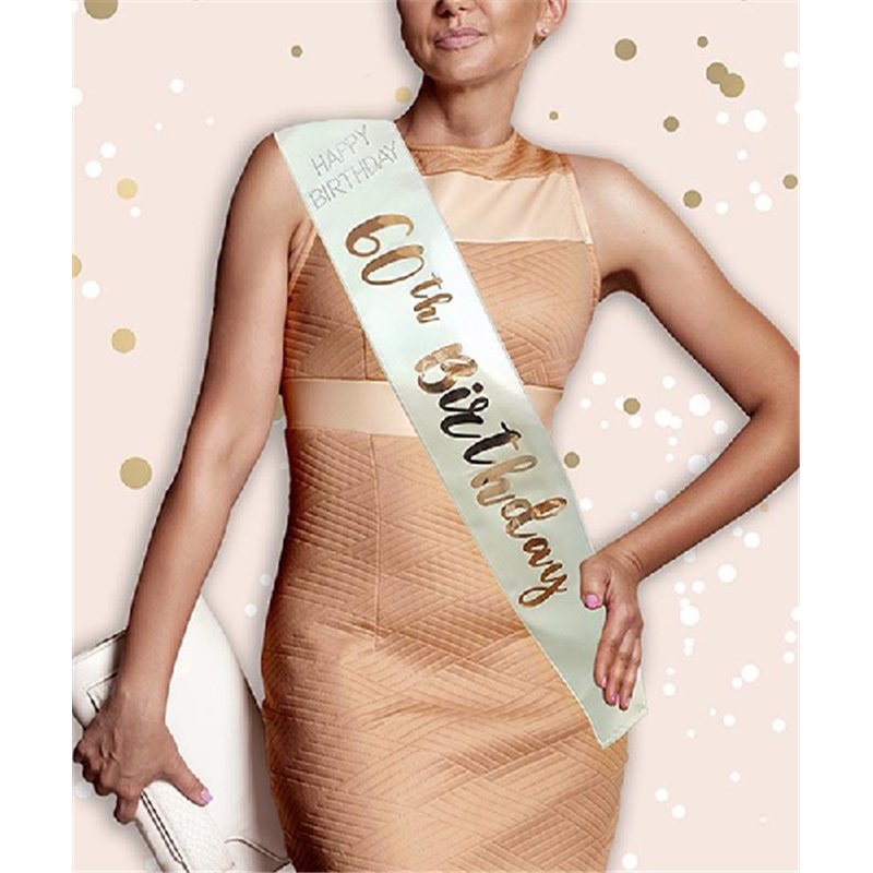 ROSE GOLD 60TH BIRTHDAY SASH