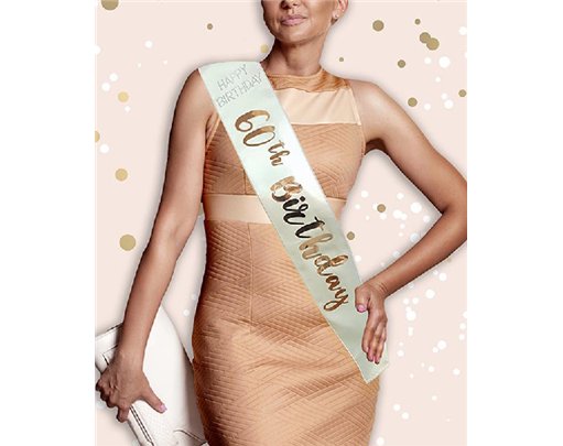 ROSE GOLD 60TH BIRTHDAY SASH
