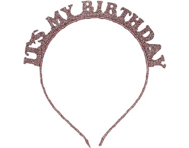 ROSE GOLD 'IT'S MY BIRTHDAY' GLITTER HEADBAND