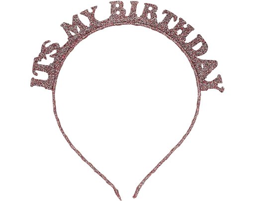 ROSE GOLD 'IT'S MY BIRTHDAY' GLITTER HEADBAND