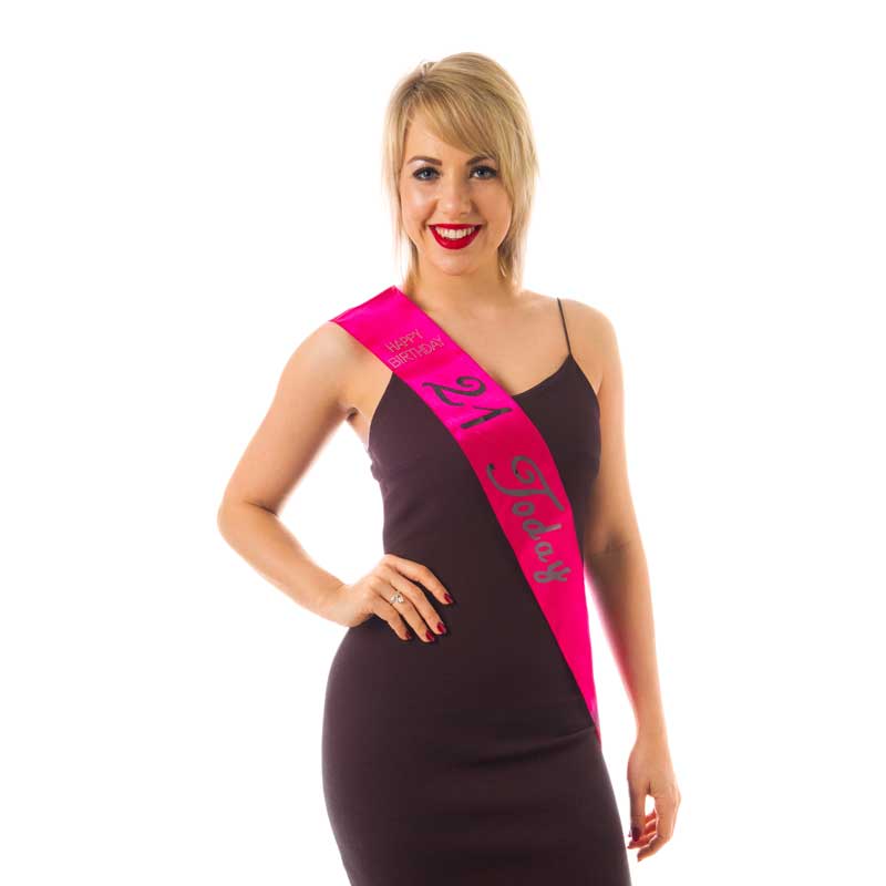 HOT PINK 21ST BIRTHDAY SASH