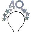 AGE 40 HEADBAND WITH SILVER STARS