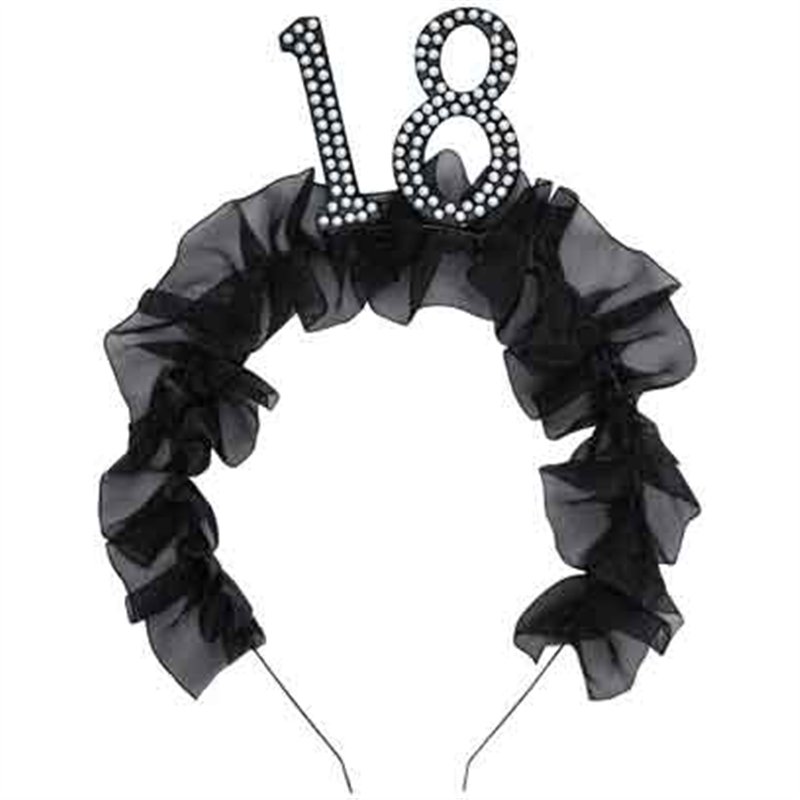 AGE 18 HEADBAND WITH RUFFLES AND PEARLS