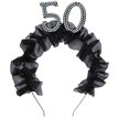 AGE 50 HEADBAND WITH RUFFLES AND PEARLS