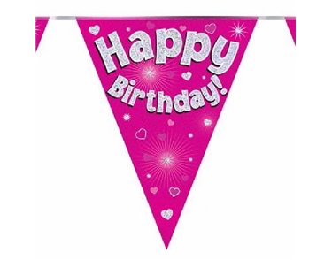 3.9M HAPPY BIRTHDAY PINK BUNTING