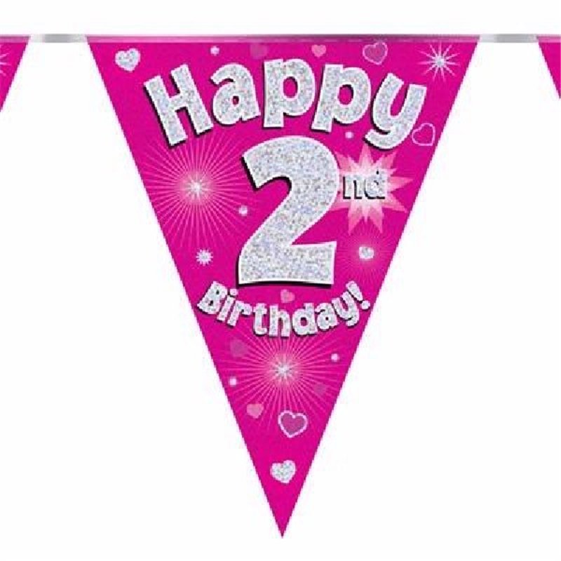 3.9M 2ND BIRTHDAY PINK BUNTING