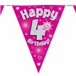 3.9M 4TH BIRTHDAY PINK BUNTING