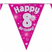 3.9M 8TH BIRTHDAY PINK BUNTING