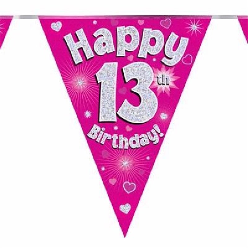 3.9M 13TH BIRTHDAY PINK BUNTING