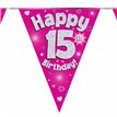 3.9M 15TH BIRTHDAY PINK BUNTING