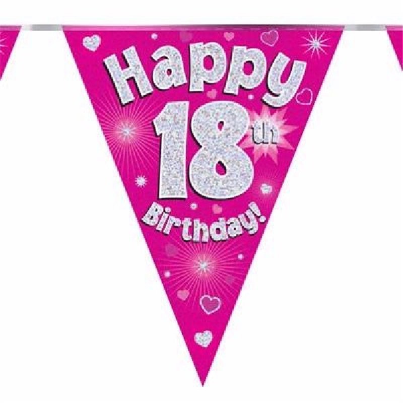 3.9M 18TH BIRTHDAY PINK BUNTING