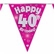 3.9M 40TH BIRTHDAY PINK BUNTING