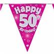 3.9M 50TH BIRTHDAY PINK BUNTING