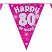 3.9M 80TH BIRTHDAY PINK BUNTING