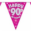 3.9M 90TH BIRTHDAY PINK BUNTING