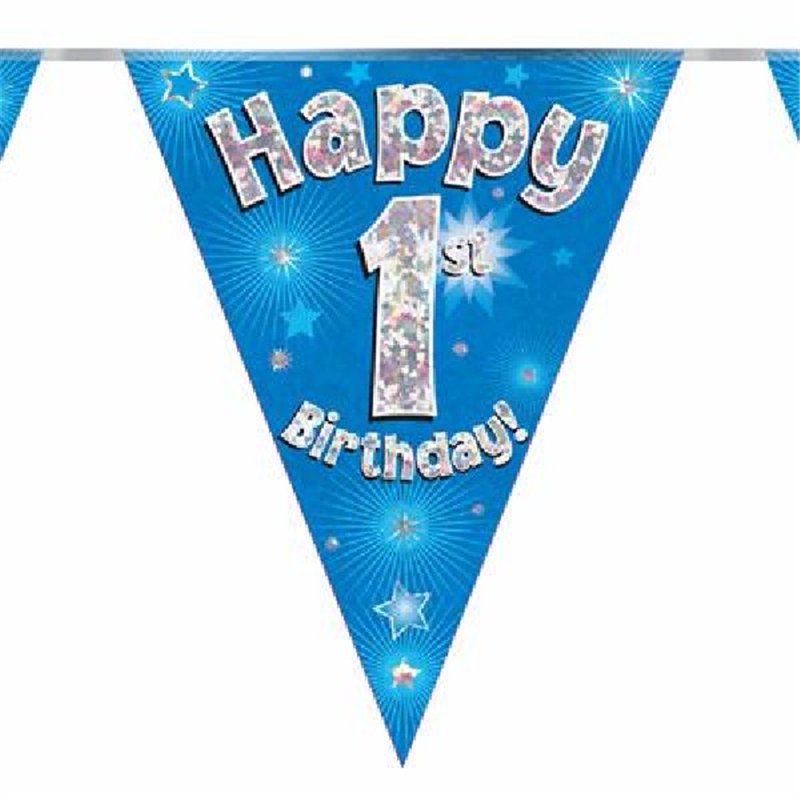 3.9M 1ST BIRTHDAY BLUE BUNTING