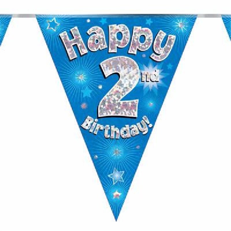 3.9M 2ND BIRTHDAY BLUE BUNTING