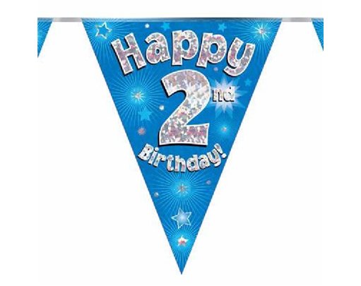 3.9M 2ND BIRTHDAY BLUE BUNTING